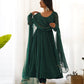 Fully Flared Laheriya Anarkali Suit Set in Pure Fox Georgette with Potli Button Detail - Jaipuri Vastra