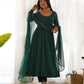 Fully Flared Laheriya Anarkali Suit Set in Pure Fox Georgette with Potli Button Detail - Jaipuri Vastra