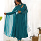 Fully Flared Laheriya Anarkali Suit Set in Pure Fox Georgette with Potli Button Detail - Jaipuri Vastra