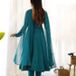 Fully Flared Laheriya Anarkali Suit Set in Pure Fox Georgette with Potli Button Detail - Jaipuri Vastra
