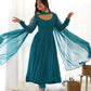 Fully Flared Laheriya Anarkali Suit Set in Pure Fox Georgette with Potli Button Detail - Jaipuri Vastra