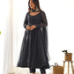 Fully Flared Laheriya Anarkali Suit Set in Pure Fox Georgette with Potli Button Detail - Jaipuri Vastra
