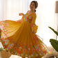 Designer Organza Silk Anarkali with Hand Embroidered Flower Work and Zipper Finish - Jaipuri Vastra