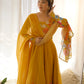 Designer Organza Silk Anarkali with Hand Embroidered Flower Work and Zipper Finish - Jaipuri Vastra