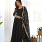 Heavy Fox Georgette Anarkali Gown Set with Stylish Yoke and Sleeves - Jaipuri Vastra