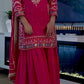 Premium Heavy Chinon Embroidered Sharara Suit – Designer Party Wear (Pink)