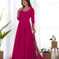 Heavy Fox Georgette Anarkali Gown Set with Stylish Yoke and Sleeves - Jaipuri Vastra