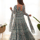 Pure Soft Fox Georgette Zigzag Print Fully Flared Anarkali with Dupatta and Pant Set - Jaipuri Vastra