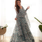 Pure Soft Fox Georgette Zigzag Print Fully Flared Anarkali with Dupatta and Pant Set - Jaipuri Vastra