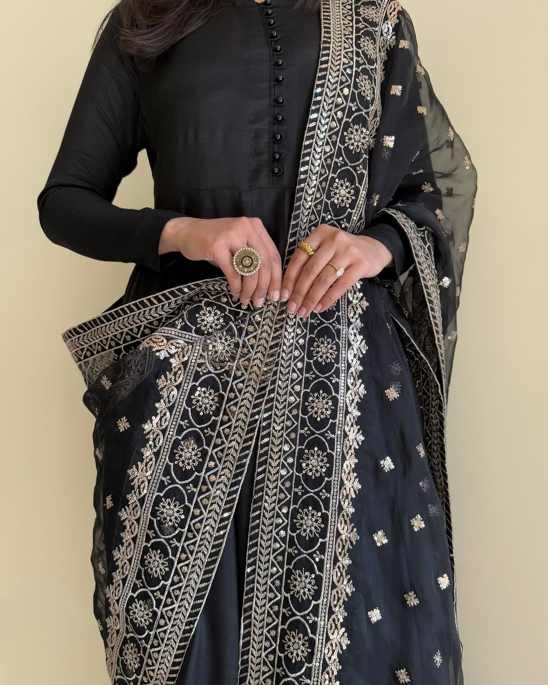 Ready-to-Wear Pure Fox Georgette Kurta Set with Plazzo & Stylish Dupatta - Jaipuri Vastra
