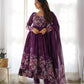 Designer Organza Anarkali with Canvas Border and Complete Flair - Jaipuri Vastra