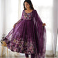Designer Organza Anarkali with Canvas Border and Complete Flair - Jaipuri Vastra