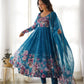 Designer Organza Anarkali with Canvas Border and Complete Flair - Jaipuri Vastra