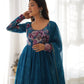 Designer Organza Anarkali with Canvas Border and Complete Flair - Jaipuri Vastra
