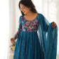 Designer Organza Anarkali with Canvas Border and Complete Flair - Jaipuri Vastra