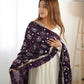 Pure Soft Vichitra Silk Fully Flared Kali Pattern Gown with Dupatta and Pant Set - Jaipuri Vastra