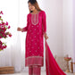Designer Embroidered Chinon Silk Kurta with Zari and Sequence Work, Paired with Trousers and Dupatta - Jaipuri Vastra