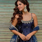 Pur Vichitra Silk Premium Anarkali Suit Set with Pant & Dupatta – 3 PCS