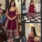 Pur Vichitra Silk Premium Anarkali Suit Set with Pant & Dupatta – 3 PCS