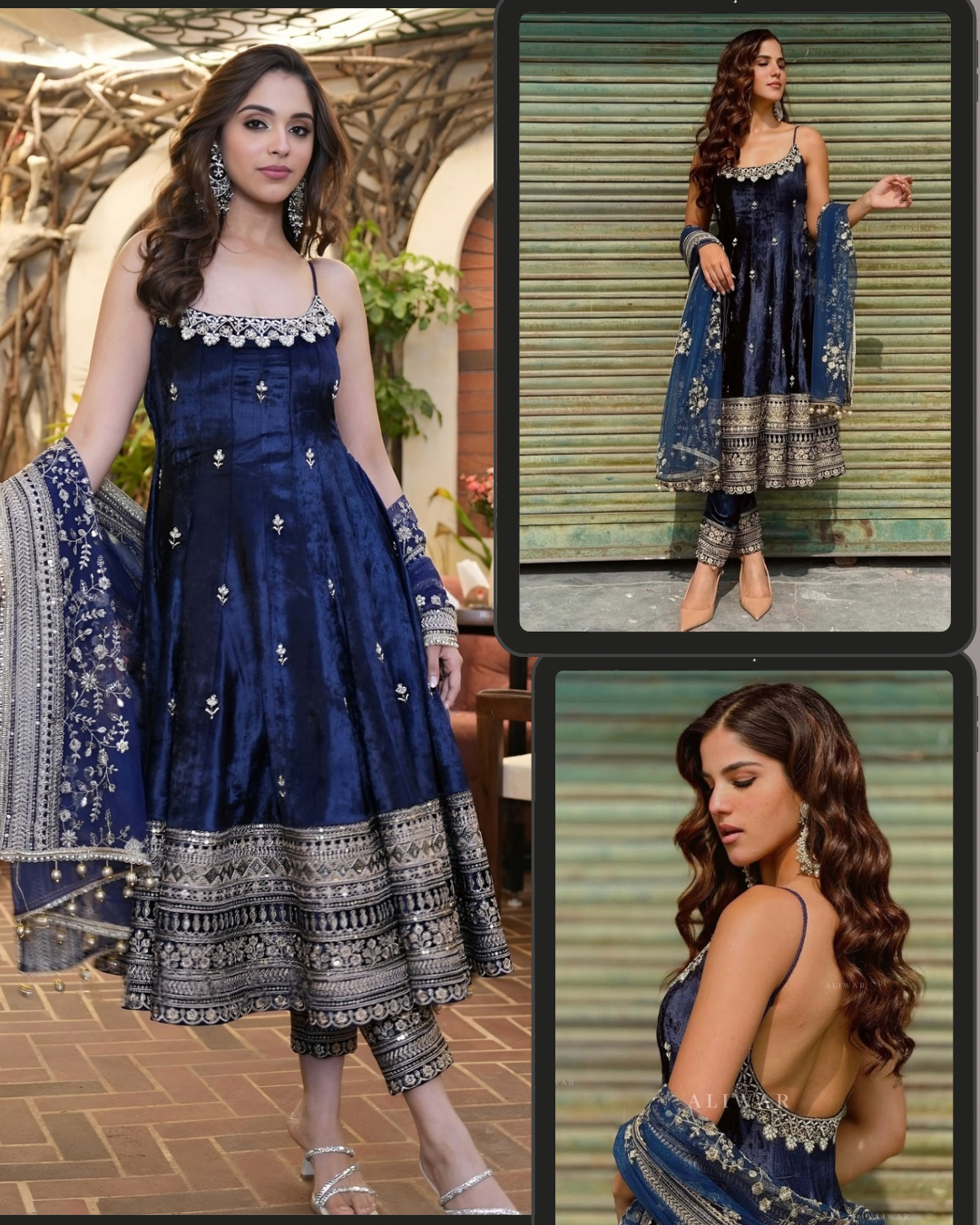 Pur Vichitra Silk Premium Anarkali Suit Set with Pant & Dupatta – 3 PCS