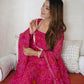 New Designer Pure Soft Lightweight Chiffon Bandhej Gown with Dupatta and Pant Set - Jaipuri Vastra