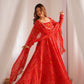 New Designer Pure Soft Lightweight Chiffon Bandhej Gown with Dupatta and Pant Set - Jaipuri Vastra