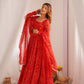 New Designer Pure Soft Lightweight Chiffon Bandhej Gown with Dupatta and Pant Set - Jaipuri Vastra