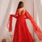 New Designer Pure Soft Lightweight Chiffon Bandhej Gown with Dupatta and Pant Set - Jaipuri Vastra