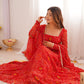 New Designer Pure Soft Lightweight Chiffon Bandhej Gown with Dupatta and Pant Set - Jaipuri Vastra