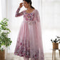 Designer Organza Anarkali with Canvas Border and Complete Flair - Jaipuri Vastra
