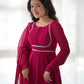 Pure Soft Fox Georgette 7 Meter Flared Anarkali with Dupatta and Pant Set - Jaipuri Vastra