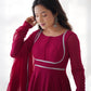 Pure Soft Fox Georgette 7 Meter Flared Anarkali with Dupatta and Pant Set - Jaipuri Vastra