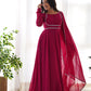 Pure Soft Fox Georgette 7 Meter Flared Anarkali with Dupatta and Pant Set - Jaipuri Vastra