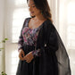 Designer Organza Anarkali with Canvas Border and Complete Flair - Jaipuri Vastra