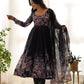 Designer Organza Anarkali with Canvas Border and Complete Flair - Jaipuri Vastra