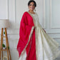 Designer Party Wear Heavy Faux Georgette Gown and Pant Set with Full Sleeve Embroidery