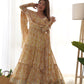 Pure Soft Fox Georgette Zigzag Print Fully Flared Anarkali with Dupatta and Pant Set - Jaipuri Vastra