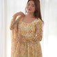 Pure Soft Fox Georgette Zigzag Print Fully Flared Anarkali with Dupatta and Pant Set - Jaipuri Vastra