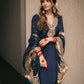 Designer Pure Chinnon Top Bottom Dupatta Set Heavy Embroidery Blue - Jaipuri Vastra