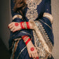 Designer Pure Chinnon Top Bottom Dupatta Set Heavy Embroidery Blue - Jaipuri Vastra