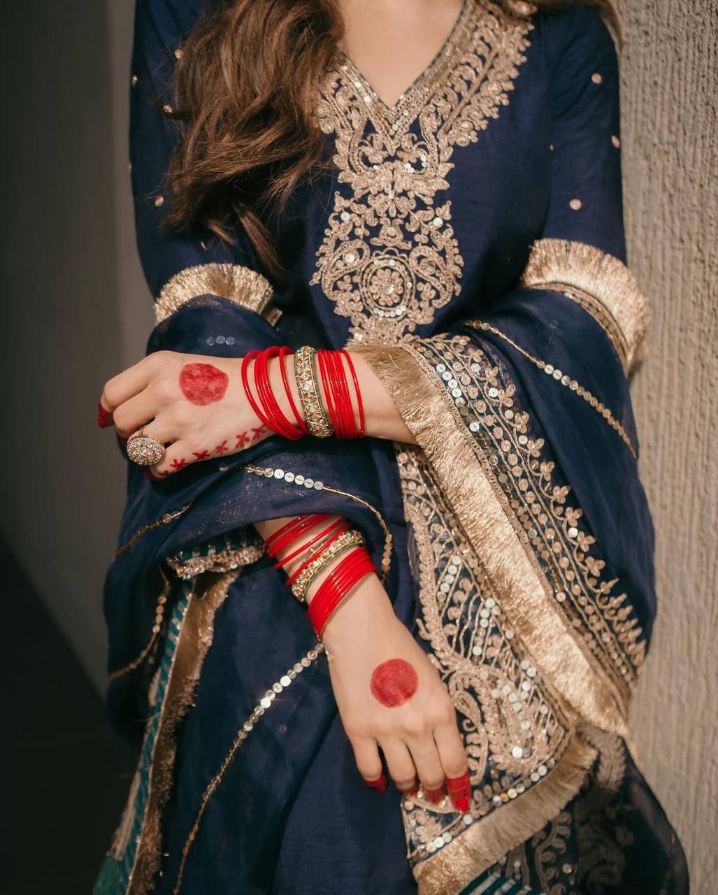 Designer Pure Chinnon Top Bottom Dupatta Set Heavy Embroidery Blue - Jaipuri Vastra