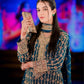 Stylish Dark Blue Outfit with Embroidered Sequin Work on Contrast Fabric Top and Palazzo - Jaipuri Vastra