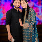 Stylish Dark Blue Outfit with Embroidered Sequin Work on Contrast Fabric Top and Palazzo - Jaipuri Vastra