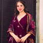 Elegant Pure Chinnon Silk Gown and Dupatta Set with Heavy Sequence Embroidery Full Sleeve Detail Fully Stitched - Jaipuri Vastra