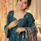 Ready-to-Wear Pure Chinnon Silk Gown with Embroidery Sequence Work and Coordinated Dupatta - Jaipuri Vastra