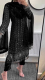 Designer Faux Georgette Top with Real Mirror, Sequins, and Latkan Work Pant and Dupatta Set - Jaipuri Vastra