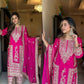 Designer Party Ready Pure Chinnon Top Bottom and Dupatta Set with Intricate Dori Coding and Sequence Work - Jaipuri Vastra