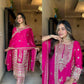 Designer Party Ready Pure Chinnon Top Bottom and Dupatta Set with Intricate Dori Coding and Sequence Work - Jaipuri Vastra