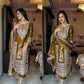 Designer Party Ready Pure Chinnon Top Bottom and Dupatta Set with Intricate Dori Coding and Sequence Work - Jaipuri Vastra