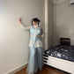 Exclusive Soft Organza Indo-Western Party Wear Set with Embroidered Blouse, Top, Circular Plazzo and Coordinated Dupatta